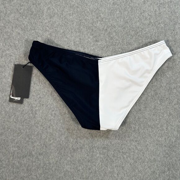 Tommy Hilfiger Colorblock V-Cut Swim Bikini Bottoms Women's Small Navy White New - Picture 6 of 8